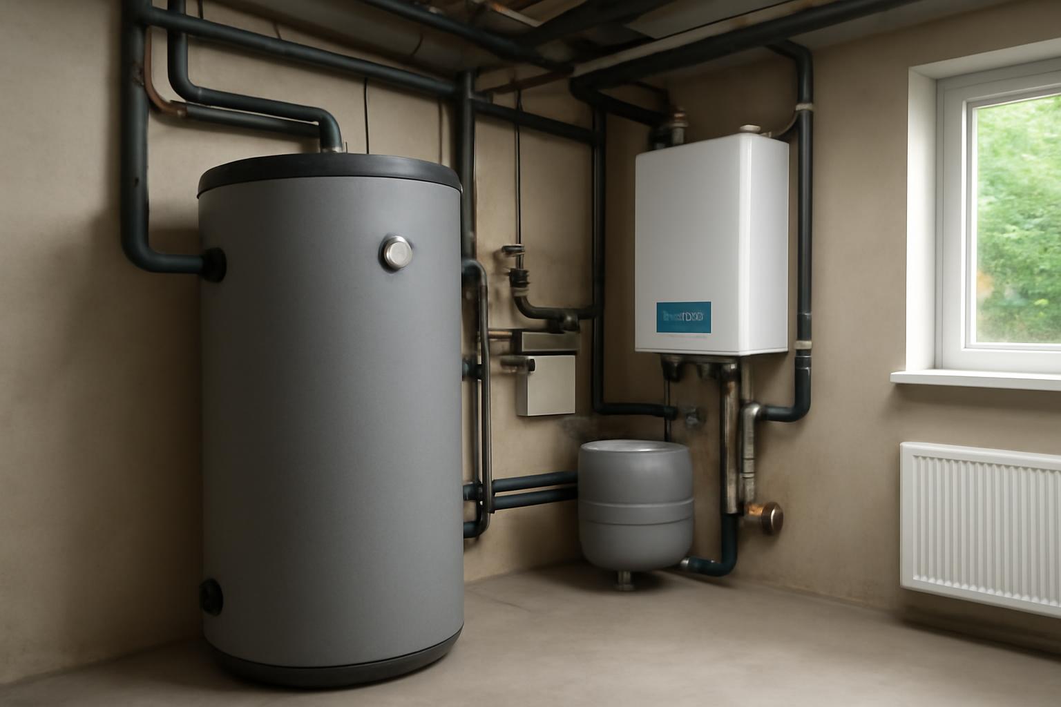 Hidroacumulatoare și conducte într-o încăpere, pregătite pentru stocarea energiei.